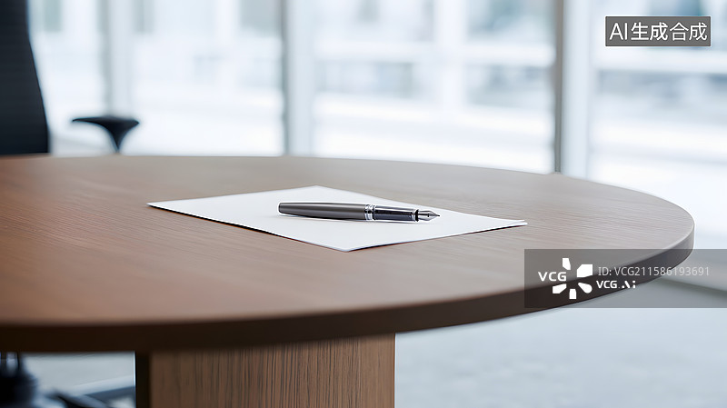 【AI数字艺术】办公桌上的笔和纸图片素材