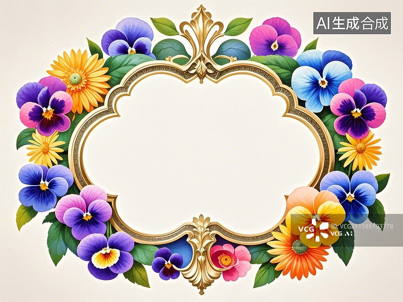 【AI数字艺术】花环装饰边框设计图片素材