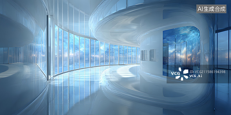 【AI数字艺术】梦幻光影长廊图片素材