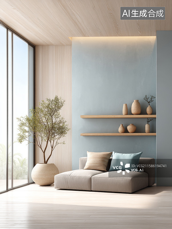 【AI数字艺术】现代简约客厅设计图片素材