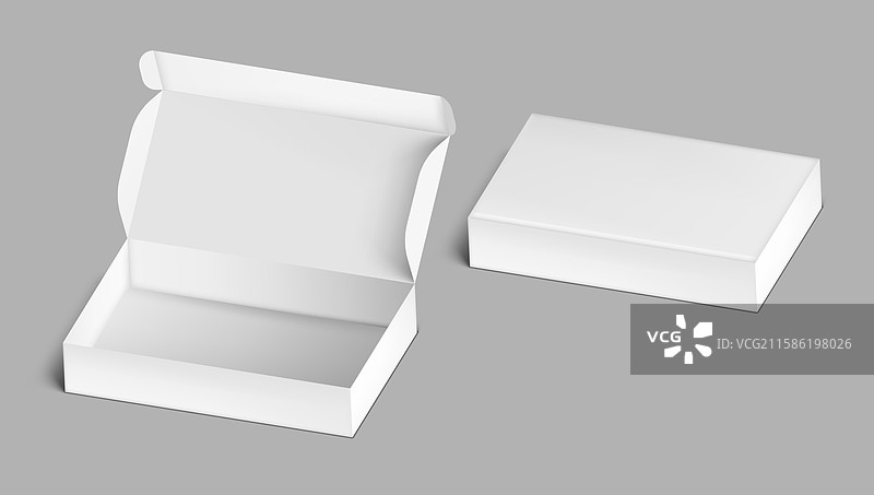 3D封闭和开放纸箱模型图片素材