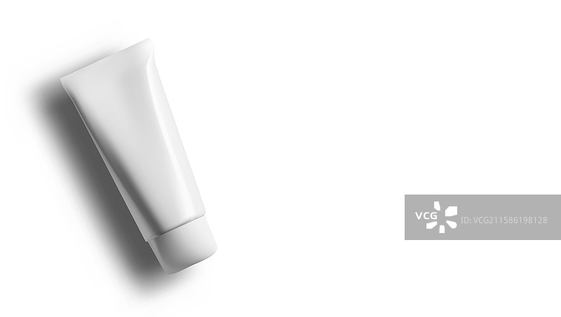 白色背景上的塑料管保湿霜图片素材