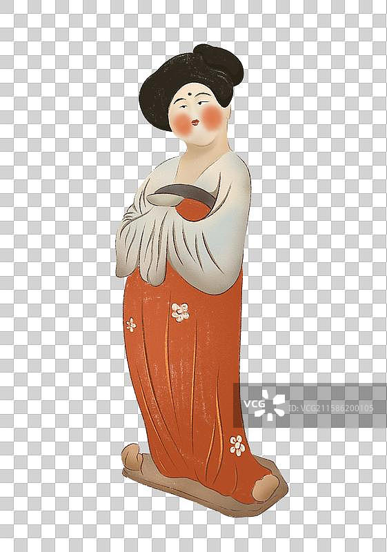 唐代女俑免扣插画素材图片素材