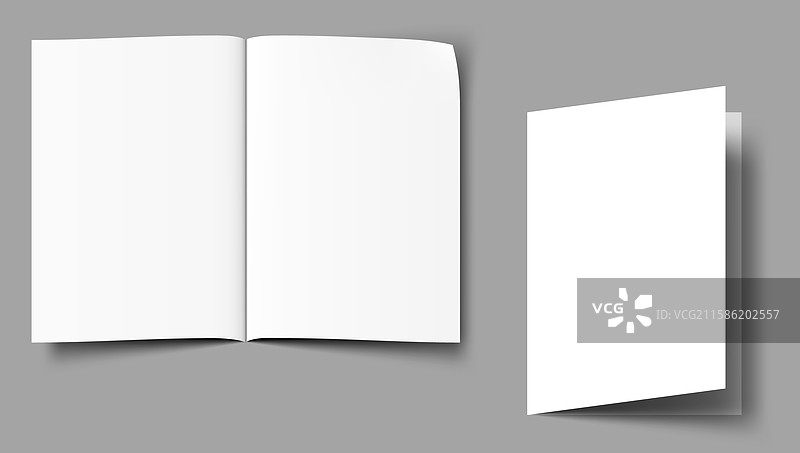 A5 A4 A3 空白对折宣传册封面模型图片素材