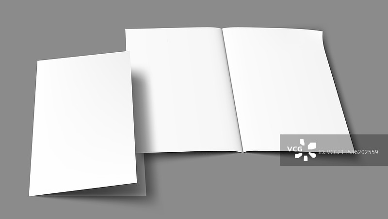 A5 A4 A3 空白对折宣传册封面模型图片素材
