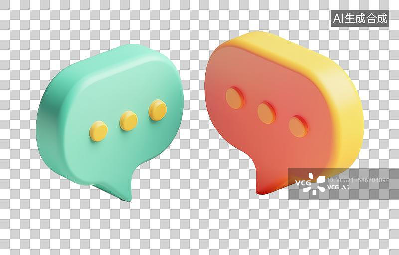 【AI数字艺术】3D粘土对话气泡对话框图片素材