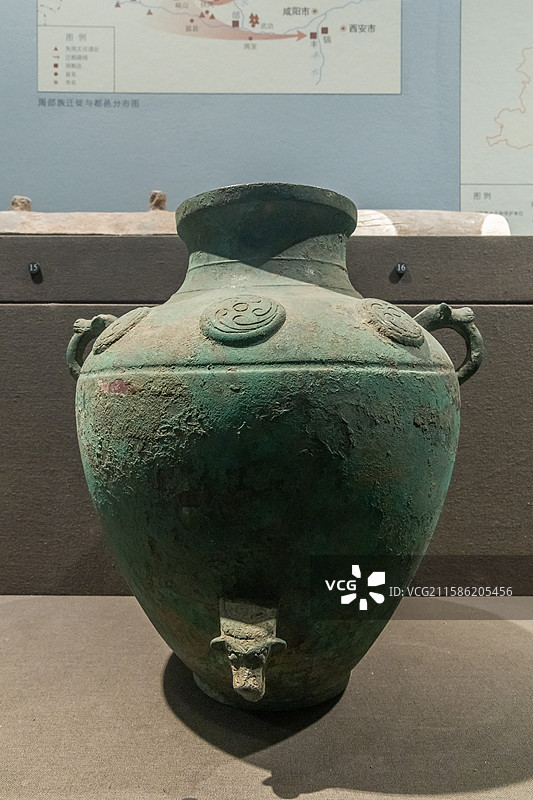 陕西历史博物馆铜罍商代宝鸡市岐山县贺家村1号墓出土图片素材