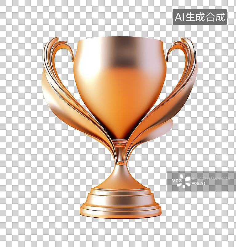 【AI数字艺术】3D三维黄金冠军奖杯元素图片素材
