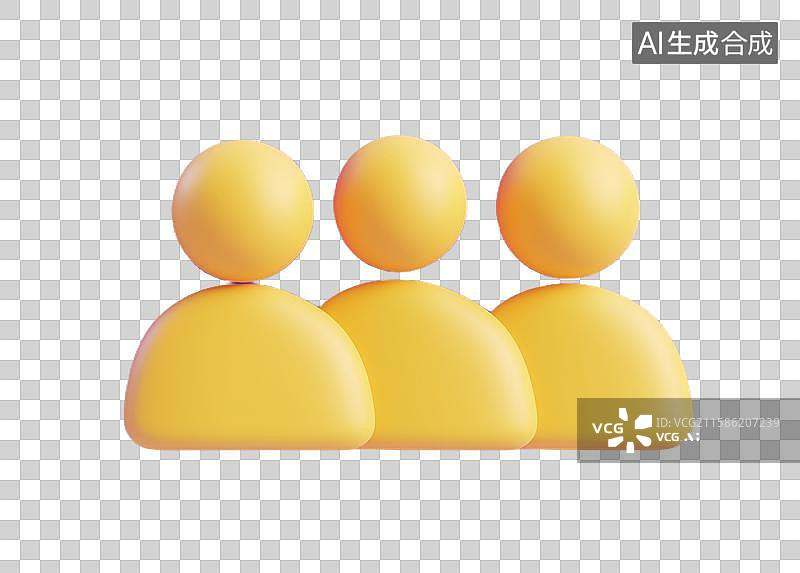 【AI数字艺术】3D三维多人用户人群社交用户联系商务标志元素图片素材