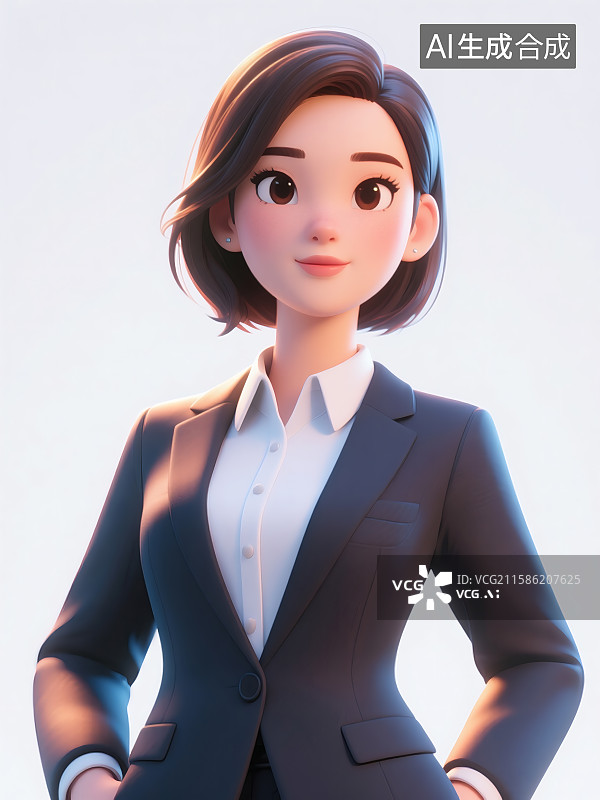 【AI数字艺术】利落的穿西装的女性白领图片素材