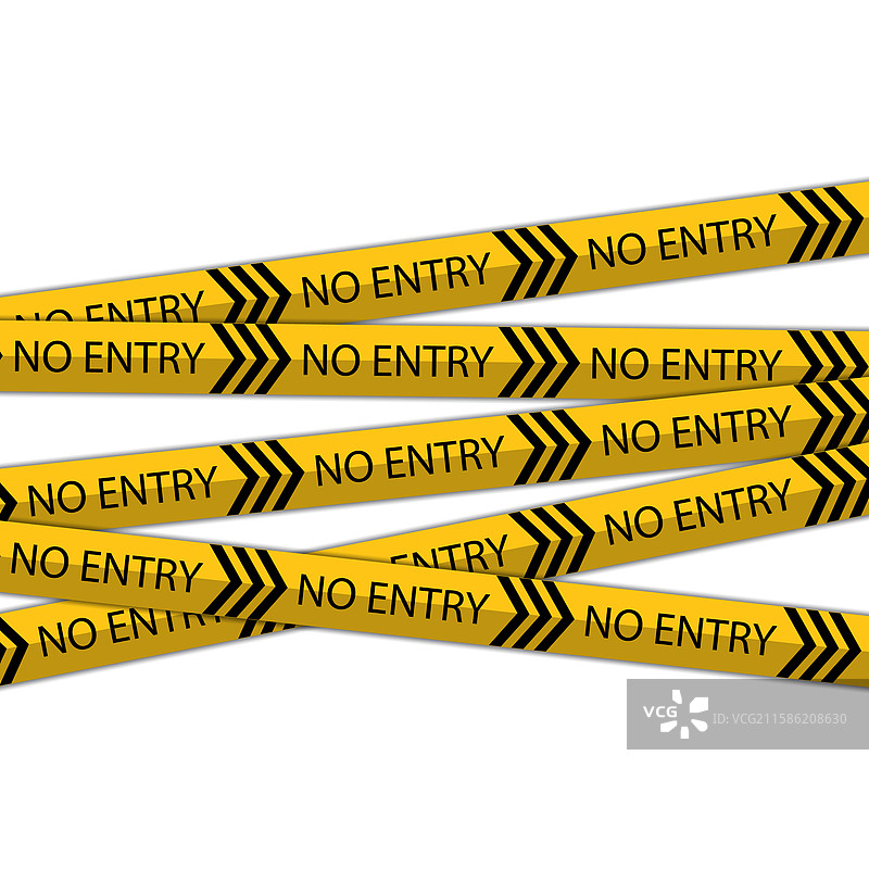 黄色和黑色危险警告带套装图片素材
