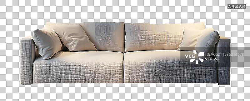 【AI数字艺术】白色绒布沙发图片素材