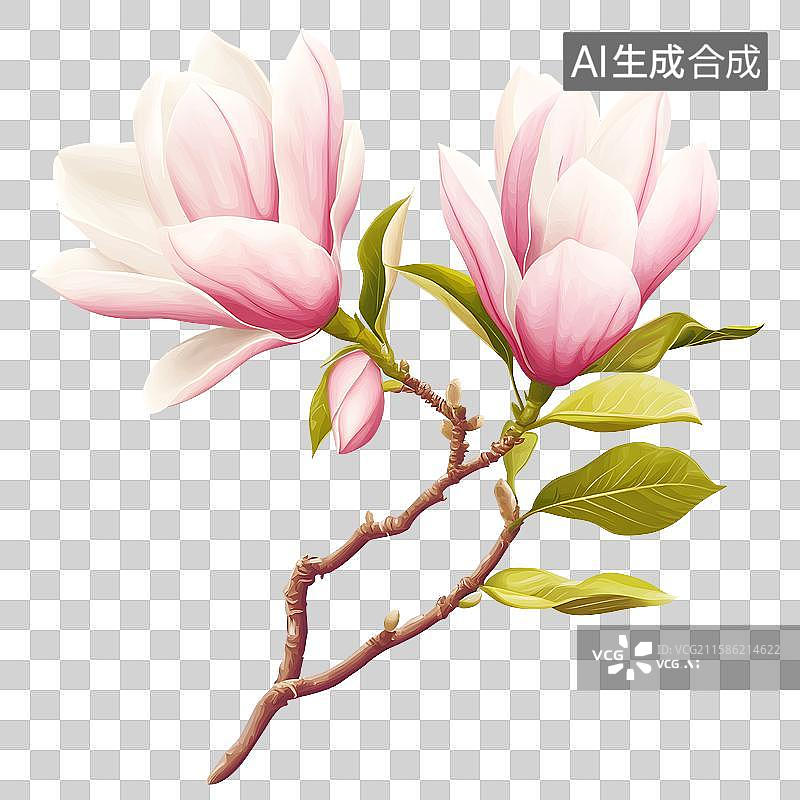 【AI数字艺术】盛开的玉兰花图片素材