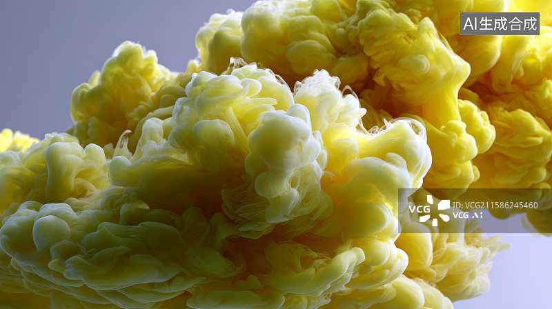 【AI数字艺术】抽象的硫磺色云朵图片素材