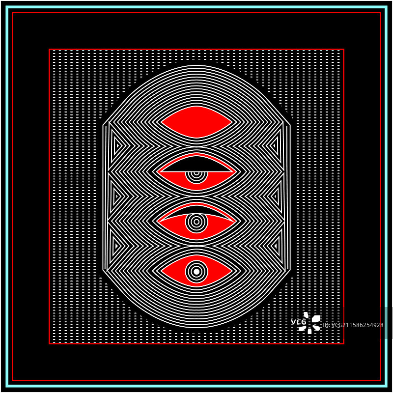 抽象现代艺术线条与点缝合印刷图案图片素材