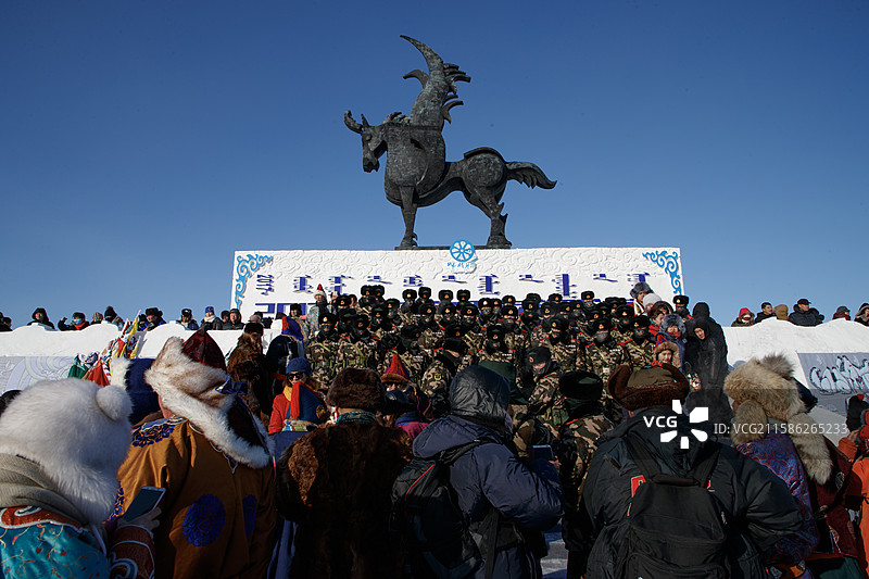 冬季那达慕-内蒙古呼伦贝尔陈巴尔虎旗图片素材