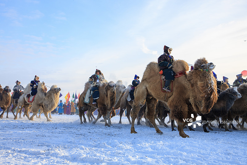 冬季那达慕-内蒙古呼伦贝尔陈巴尔虎旗图片素材