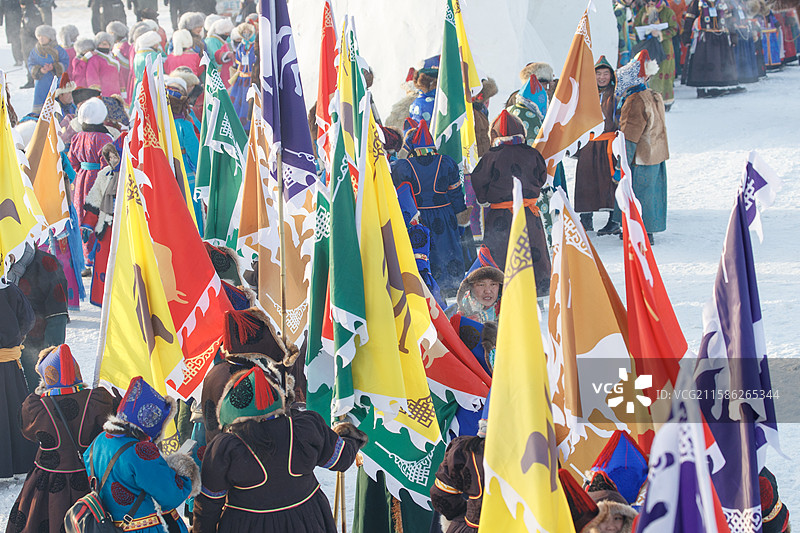 冬季那达慕-内蒙古呼伦贝尔陈巴尔虎旗图片素材