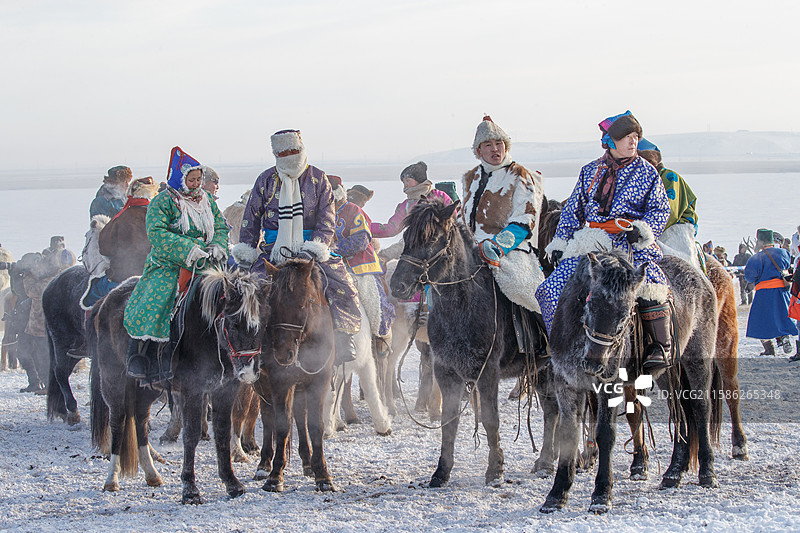 冬季那达慕-内蒙古呼伦贝尔陈巴尔虎旗图片素材