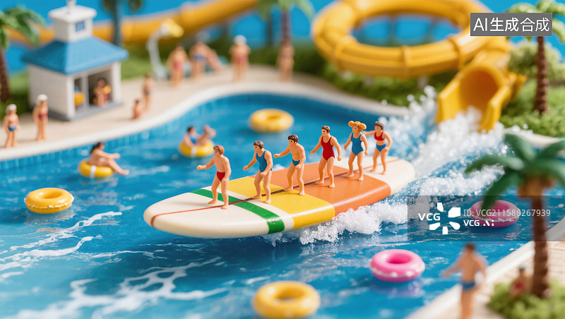 【AI数字艺术】水上乐园欢乐畅游图片素材
