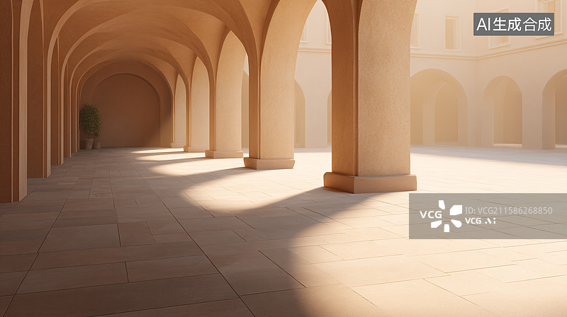 【AI数字艺术】现现代欧式建筑及广场空地背景图图片素材