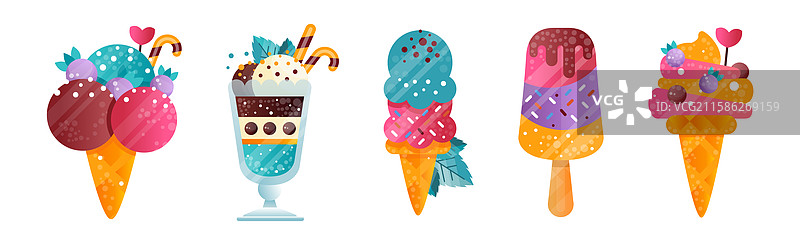 冰淇淋，甜美的冷冻甜点，上面撒有糖屑图片素材