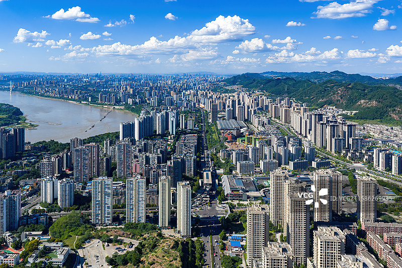 重庆巴南龙洲湾长江都市风光图片素材