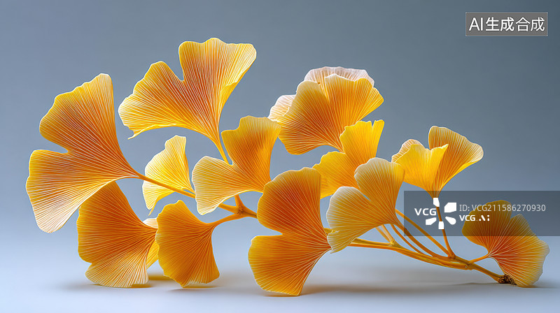 【AI数字艺术】银杏叶的美丽摆放图片素材