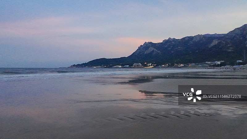 山东青岛仰口风景区傍晚的景色图片素材