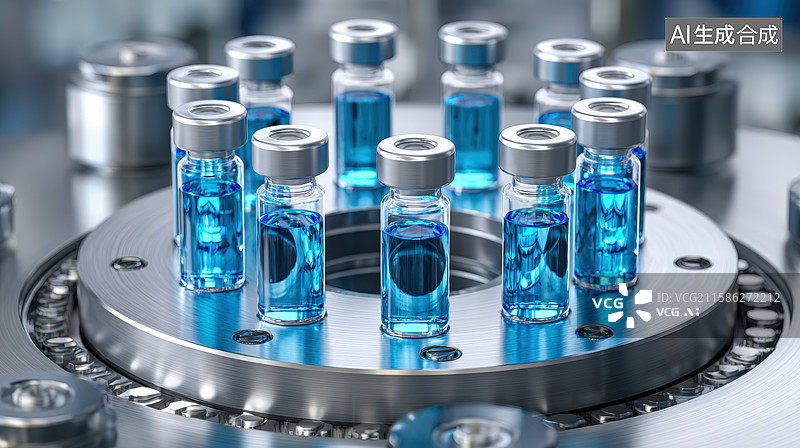 【AI数字艺术】自动化疫苗生产线图片素材
