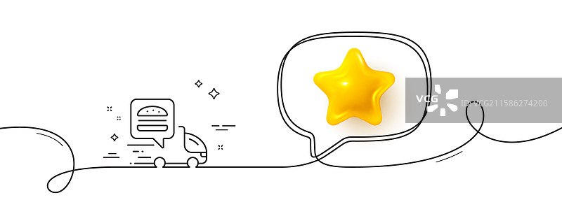 食品配送卡车线条图标无接触餐饮图片素材