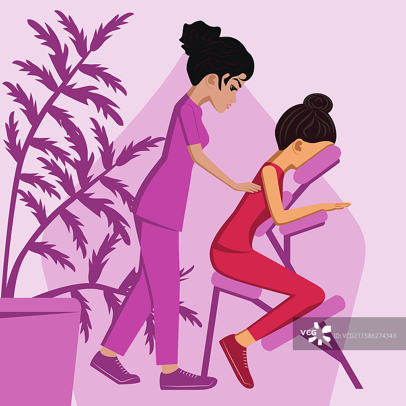 手动按摩，印度和东亚民族图片素材