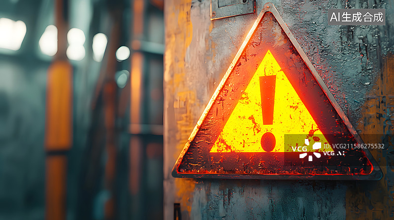 【AI数字艺术】三角形安全提示标志图片素材