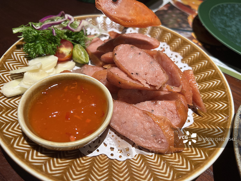 泰式考香肠 泰餐泰国菜图片素材