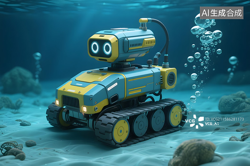 【AI数字艺术】水下勘探机器人图片素材