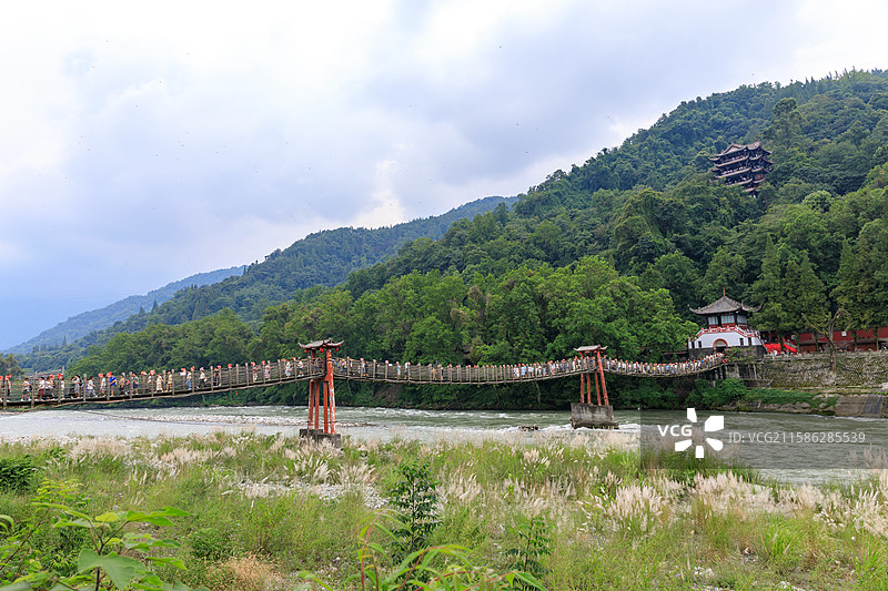 都江堰安澜索桥图片素材