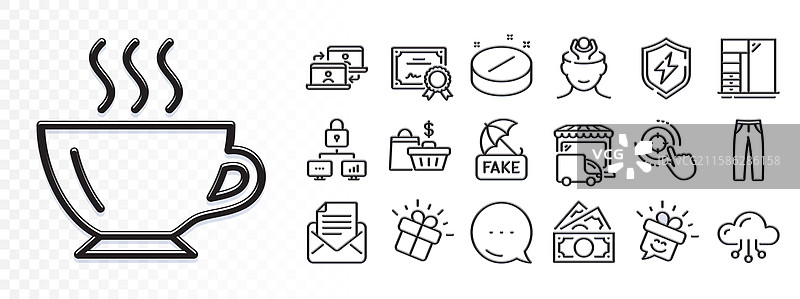 压力柜和医疗药片线条图标图片素材