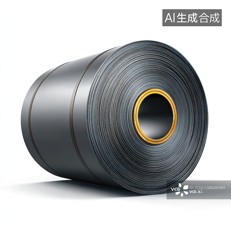 【AI数字艺术】工业用金属钢卷材料图片素材