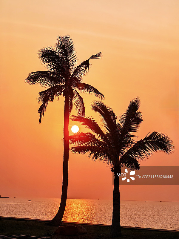 海岛落日图片素材