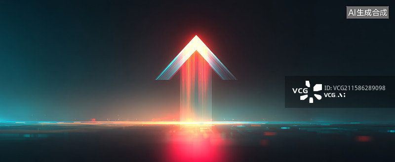 【AI数字艺术】深色背景下霓虹发光箭头符号图片素材