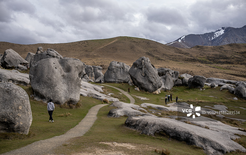 新西兰南岛 卡斯尔山奇岩地貌 Castle Hill Rocks New Zealand South图片素材