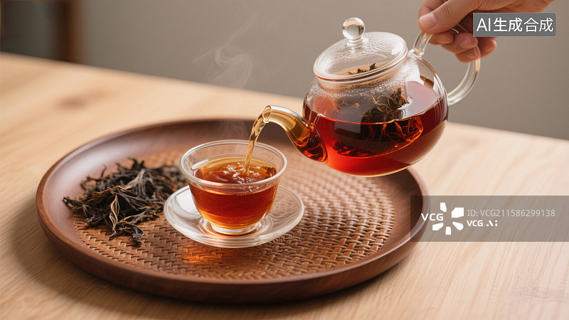 【AI数字艺术】一盏清茗品味生活图片素材