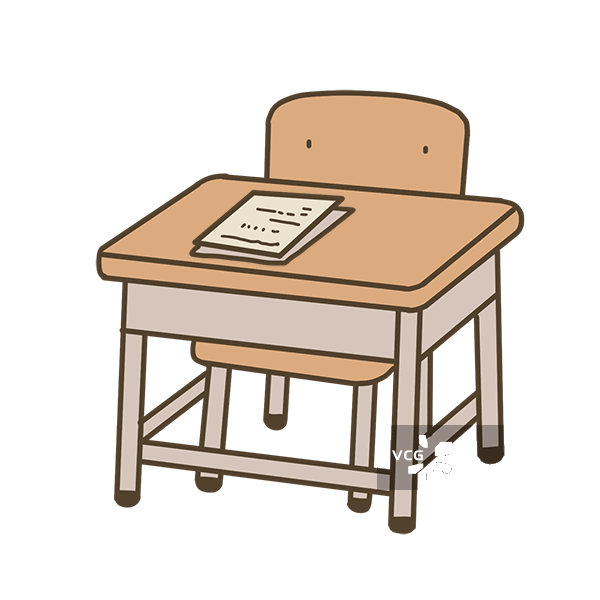 简约卡通风格的课桌椅插画图片素材