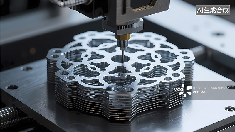 【AI数字艺术】3D打印金属合金​图片素材