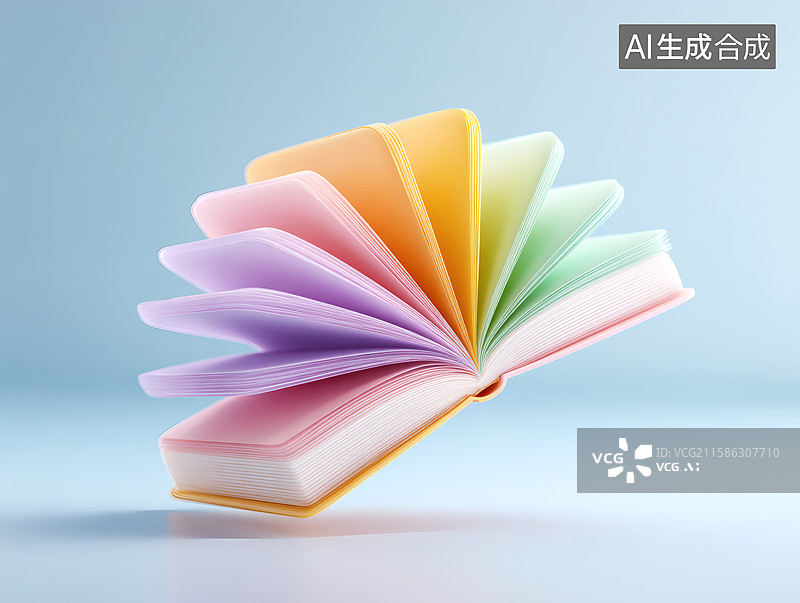 【AI数字艺术】彩色卡通书籍图片素材