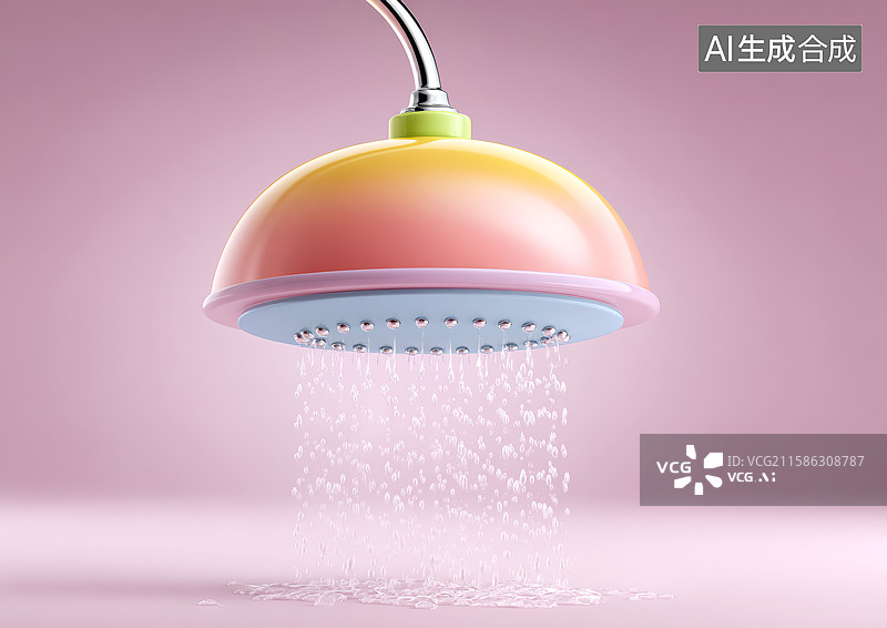 【AI数字艺术】3D卡通花洒图片素材