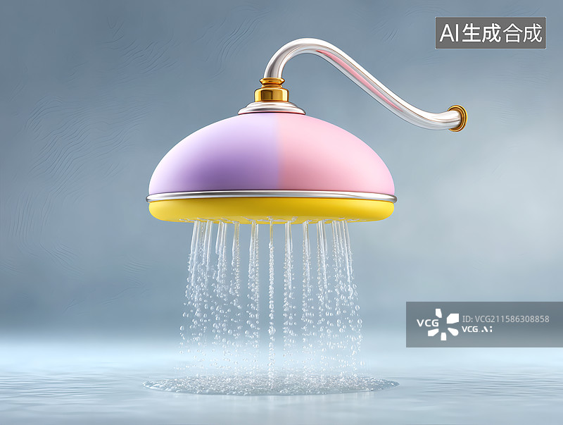 【AI数字艺术】3D卡通花洒图片素材