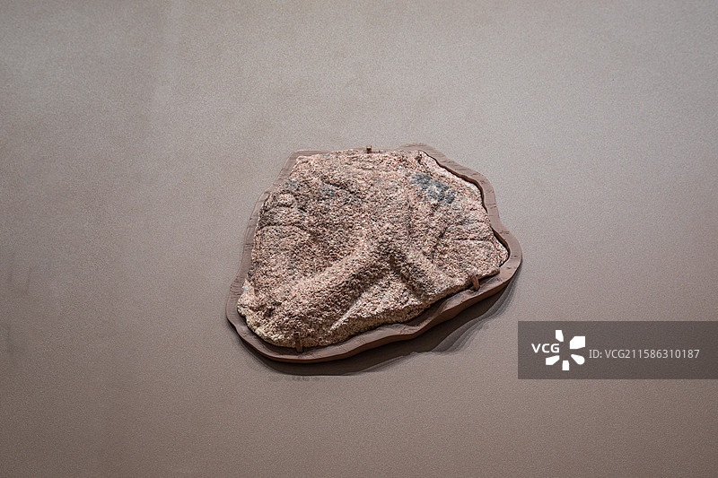 石供养天人头胸部残件 北魏 上海博物馆东馆，出自云冈第17窟图片素材