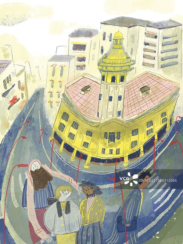 建筑与人图片素材