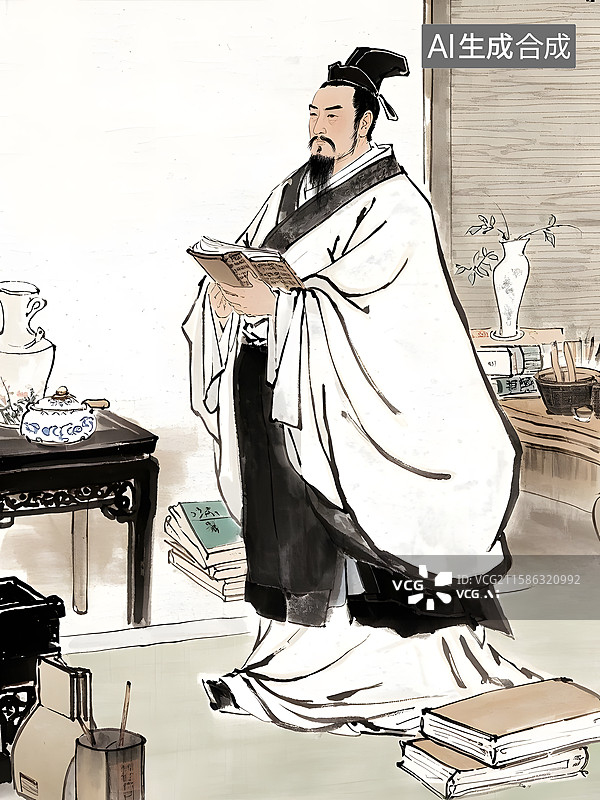 【AI数字艺术】历史名人肖像东汉发明家造纸术改进人蔡伦图片素材